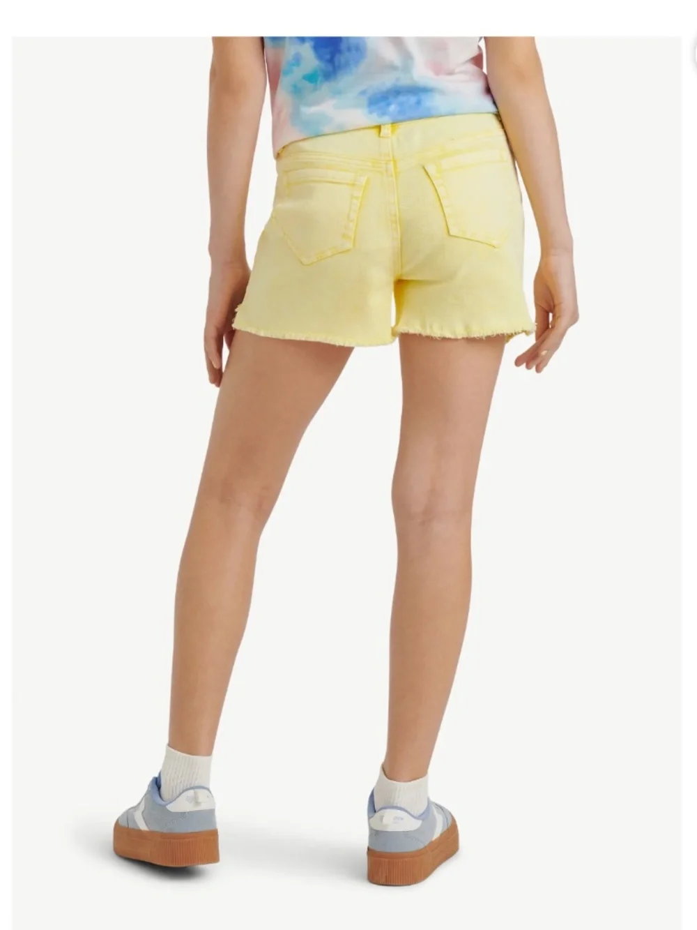 SpongeBob Girls Justice Yellow Denim Sequin Shorts Size 8 NWT